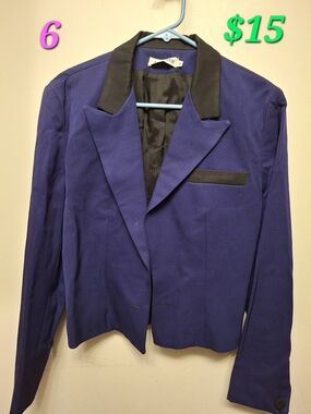 Ann Taylor Purple Blazer with Black Trim